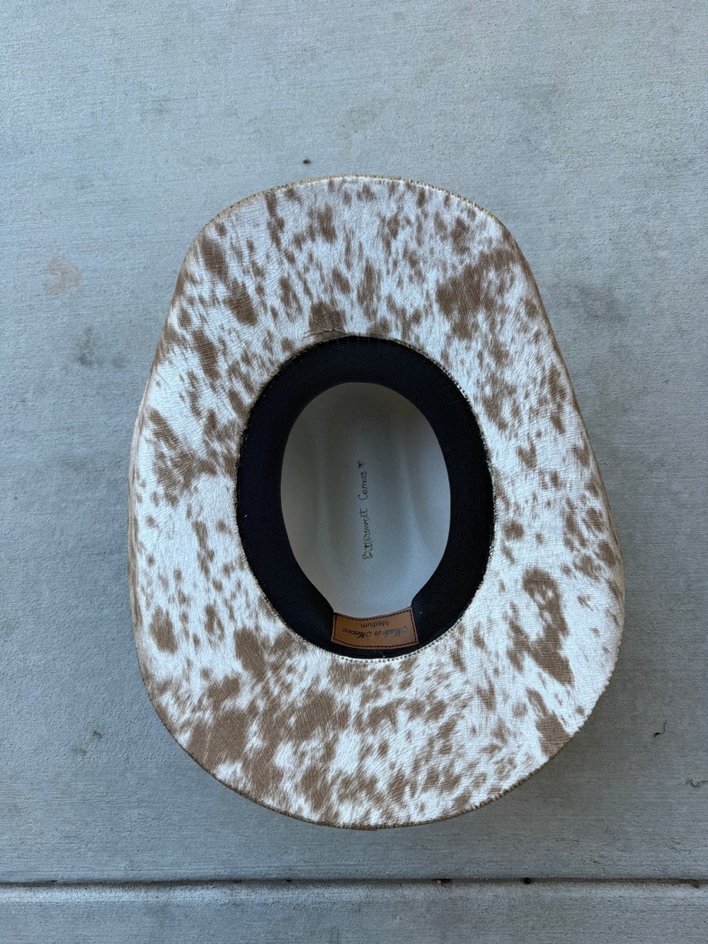 Ivory cow hide cowboy hat
